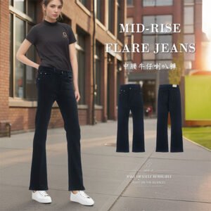 中腰牛仔喇叭褲 素面黑色喇叭褲 顯高顯瘦喇叭長褲 修身彈性丹寧喇叭褲 牛仔長褲 黑色牛仔褲 Mid-Rise Flared Jeans Plain Black Flared Pants Leg-Lengthening and Slimming Flared Pants Slim-Fit Stretch Denim Flared Denim Jeans Black Jeans(050-5831) M L XL 2L 3L (腰圍66~89公分/26~35英吋)女[實體店面保障]sun-e