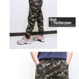 sun-e迷彩JOGGER PANTS、迷彩縮腳褲、縮口褲、束腳褲、美式休閒潮流縮口褲、慢跑褲、褲管束腳、迷彩休閒褲、JOGGERS、抽繩束口褲、休閒長褲、腰圍寬版鬆緊帶(012-4078-11)軍綠色 尺寸S M L XL(腰圍:26~33英吋) (男女可穿)[實體店面保障]