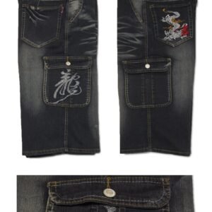 {零碼清倉}牛仔短褲 牛仔六分褲 牛仔七分褲 牛仔迷彩短褲 側貼袋短褲 工作短褲 牛仔褲 丹寧 單寧 車繡口袋 Jeans Denim Pants Embroidered Pockets (307-5474-08) M (腰圍28~32英吋) 男 [實體店面保障] sun-e