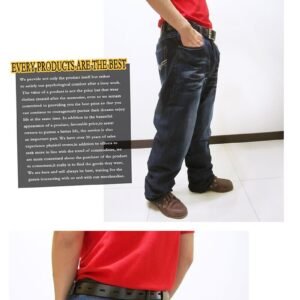 sun-e加大尺碼貓爪刷白彈性中直筒牛仔褲、大尺碼後口袋車繡設計彈性丹寧、休閒牛仔長褲、單寧長褲、腰圍有皮帶環(褲耳)、褲檔有拉鍊、BIG&TALL、JEANS、DENIM(307-6704-21)深牛仔色 腰圍:42 44 46 48 50(英吋) [實體店面保障]