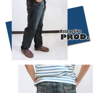 彈性 中直筒 牛仔褲 後車繡口袋 丹寧 刷白 牛仔長褲 JEANS DENIM (307-7191-37)墨綠 M L XL 2L 3L 4L 腰圍:28~39(英吋) [實體店面保障] sun-e