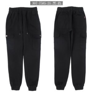 大彈力鬆緊貼袋縮腳褲 束口褲管工作褲 側袋褲 修身休閒褲 多口袋工作長褲 鬆緊腰圍側貼袋休閒長褲 工裝褲 口袋褲 縮腳褲 束腳褲 Tapered Cargo Pant Cargo Pants Slim Casual Pants (307-7585-21)黑色 M L XL 2L 3L 4L(腰圍:28~39英吋/71~99公分) 男 [實體店面保障] sun-e