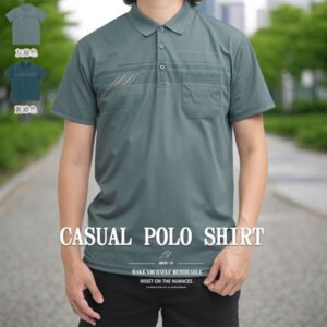 潮流短袖POLO衫 口袋POLO衫 休閒POLO衫 夏季上衣 翻領短袖上衣 格紋POLO衫 有領短袖T恤 Short Sleeve Polo Shirts Chest Pocket Mini-check Polo Shirt (312-8200-11)灰綠色、(312-8200-08)藍綠色  L XL (胸圍:40~43英吋/102~109公分) 男 [實體店面保障] sun-e