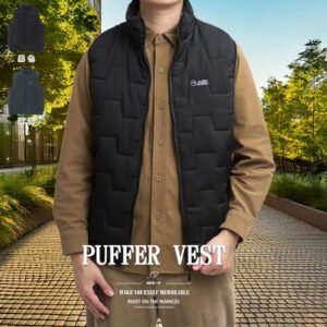立領保暖舖棉背心 背心外套 鋪棉背心 休閒保暖背心 立領背心 潮流時尚百搭背心 秋冬背心 Puffer Vest Warm Vest (321-1015-01)黑色、(321-1015-03)深灰 M L XL 2L 3L(胸圍45~52英吋) 男 [實體店面保障] sun-e