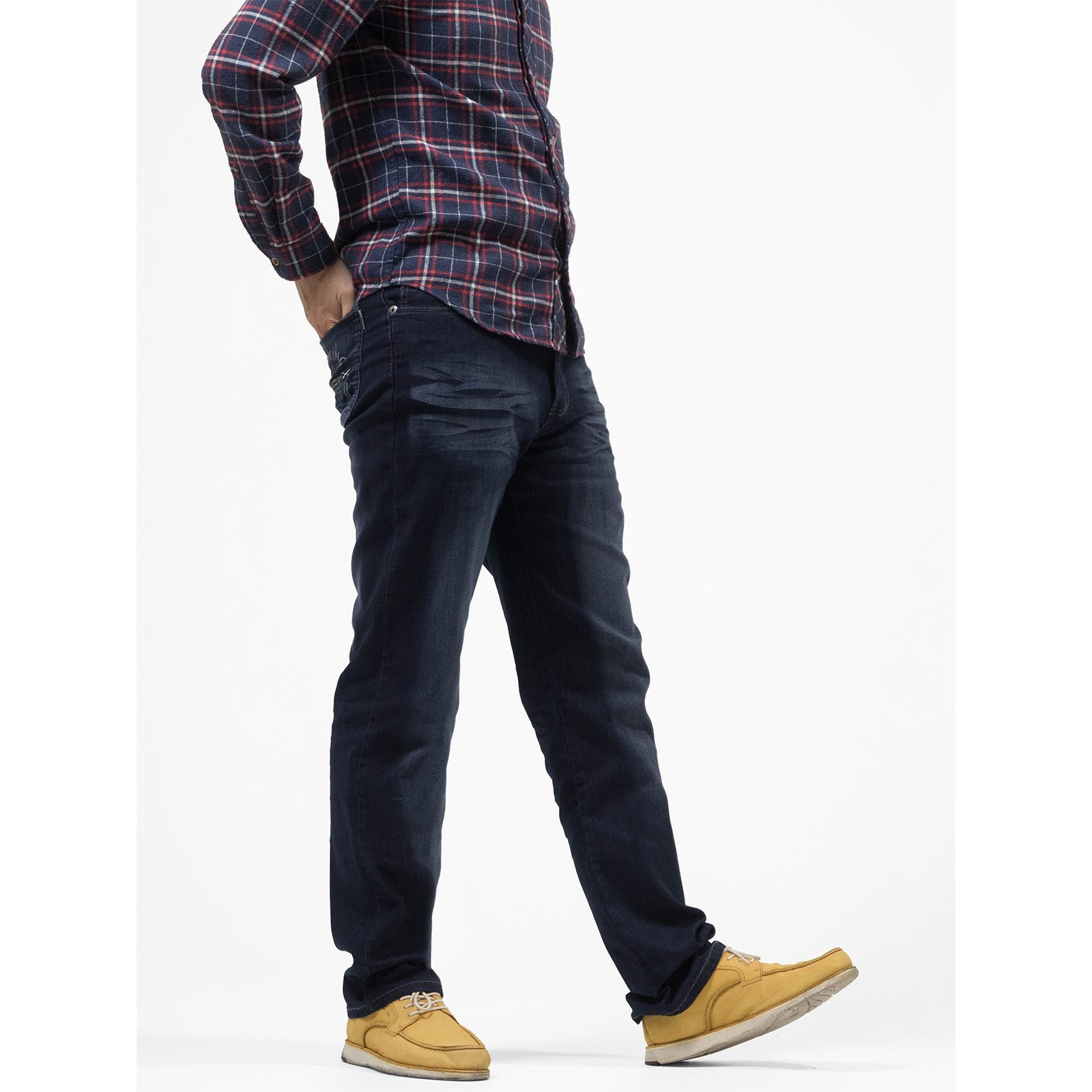 中直筒牛仔褲 彈性牛仔長褲 刷白牛仔褲 直筒褲 車繡後口袋刷紋丹寧 Denim Jean(321-4118)男sun-e:圖片 4