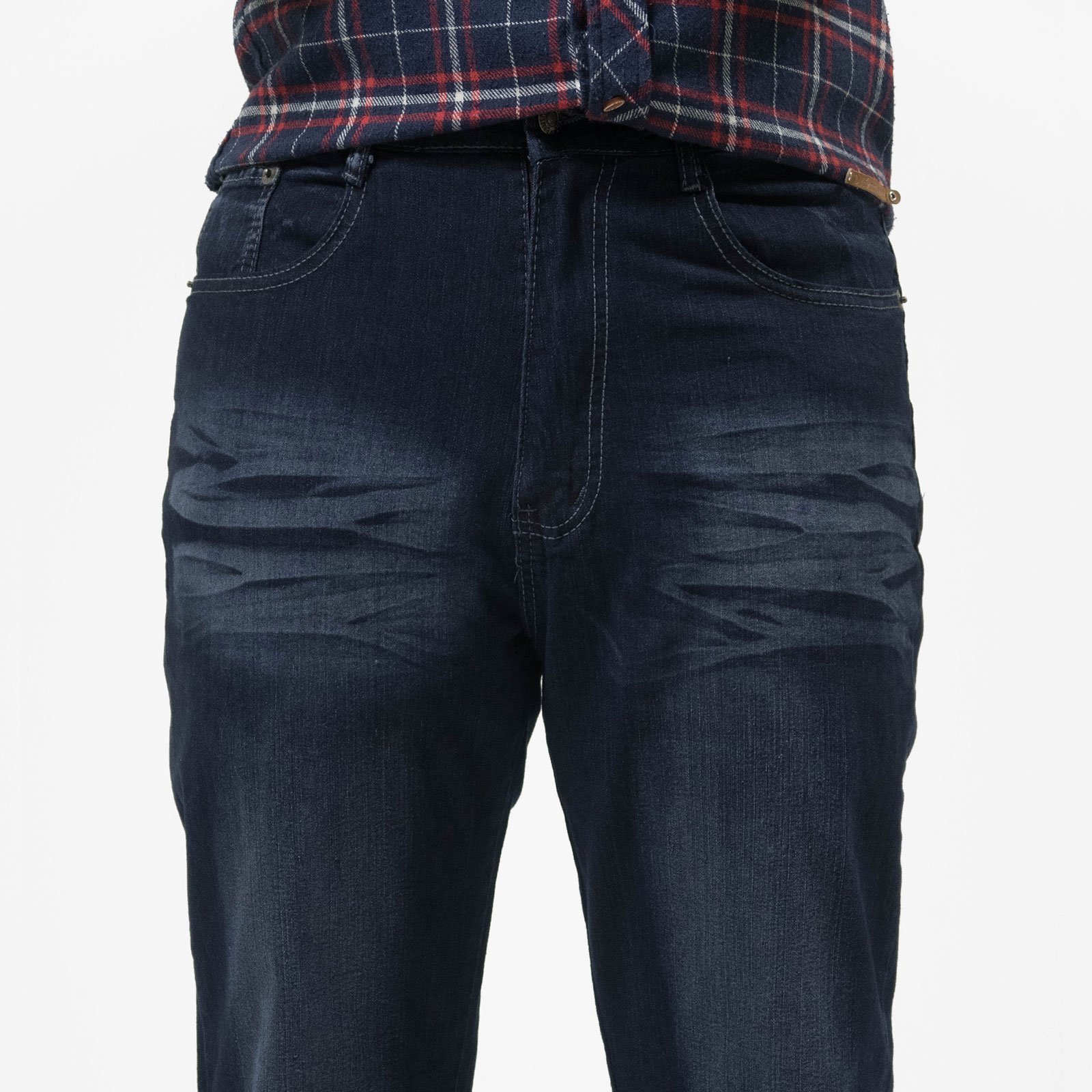 中直筒牛仔褲 彈性牛仔長褲 刷白牛仔褲 直筒褲 車繡後口袋刷紋丹寧 Denim Jean(321-4118)男sun-e:圖片 7