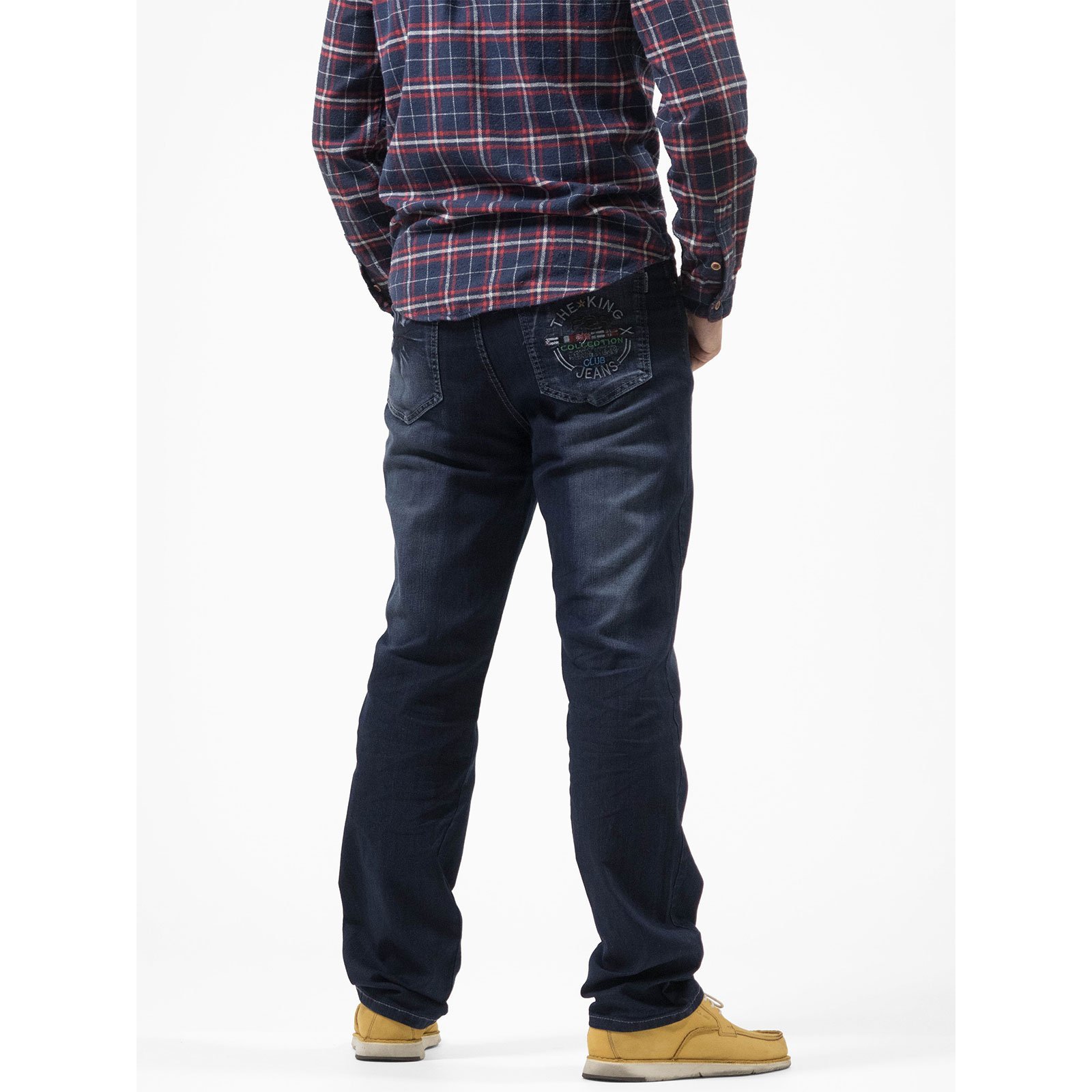 中直筒牛仔褲 彈性牛仔長褲 刷白牛仔褲 直筒褲 車繡後口袋刷紋丹寧 Denim Jean(321-4118)男sun-e:圖片 8