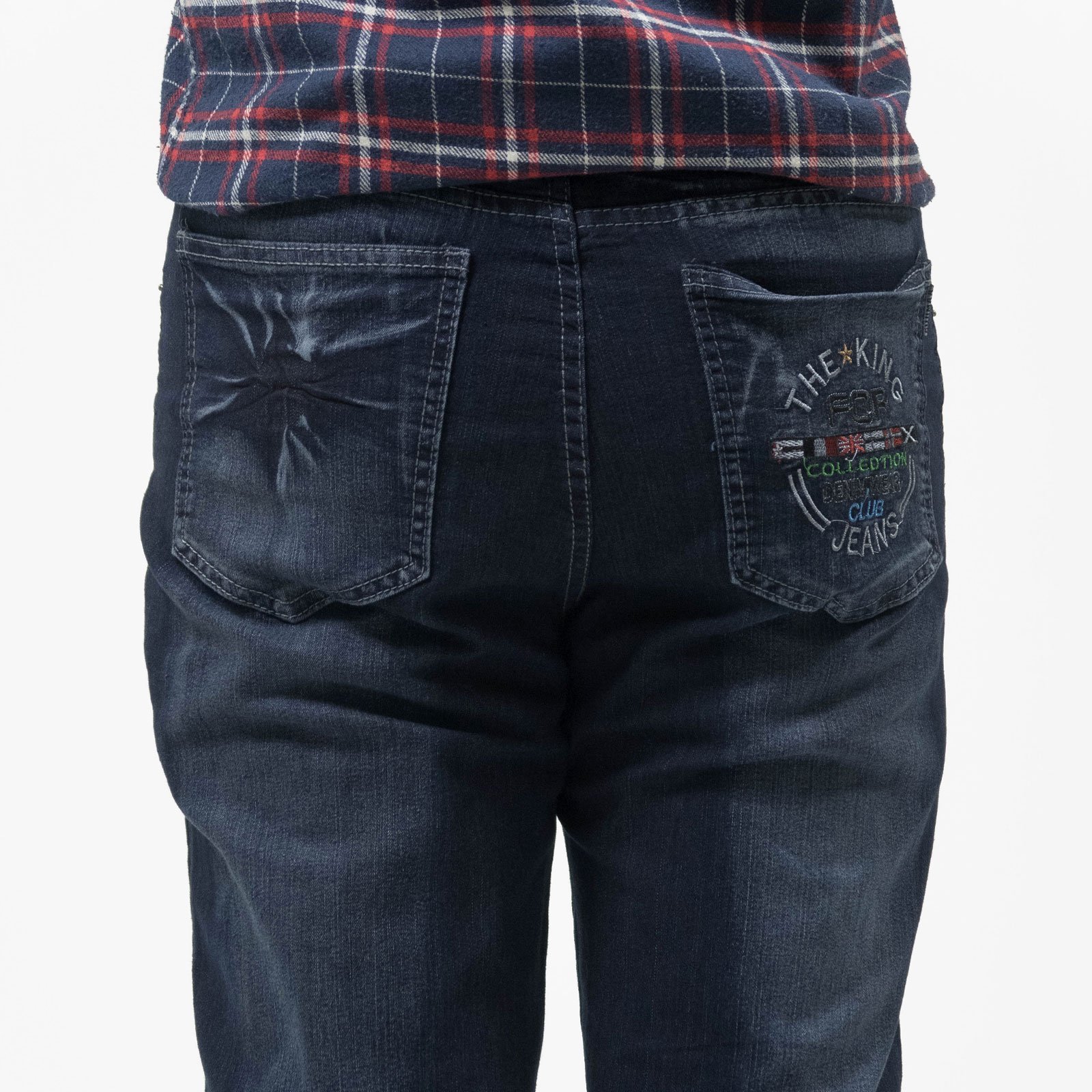 中直筒牛仔褲 彈性牛仔長褲 刷白牛仔褲 直筒褲 車繡後口袋刷紋丹寧 Denim Jean(321-4118)男sun-e:圖片 9