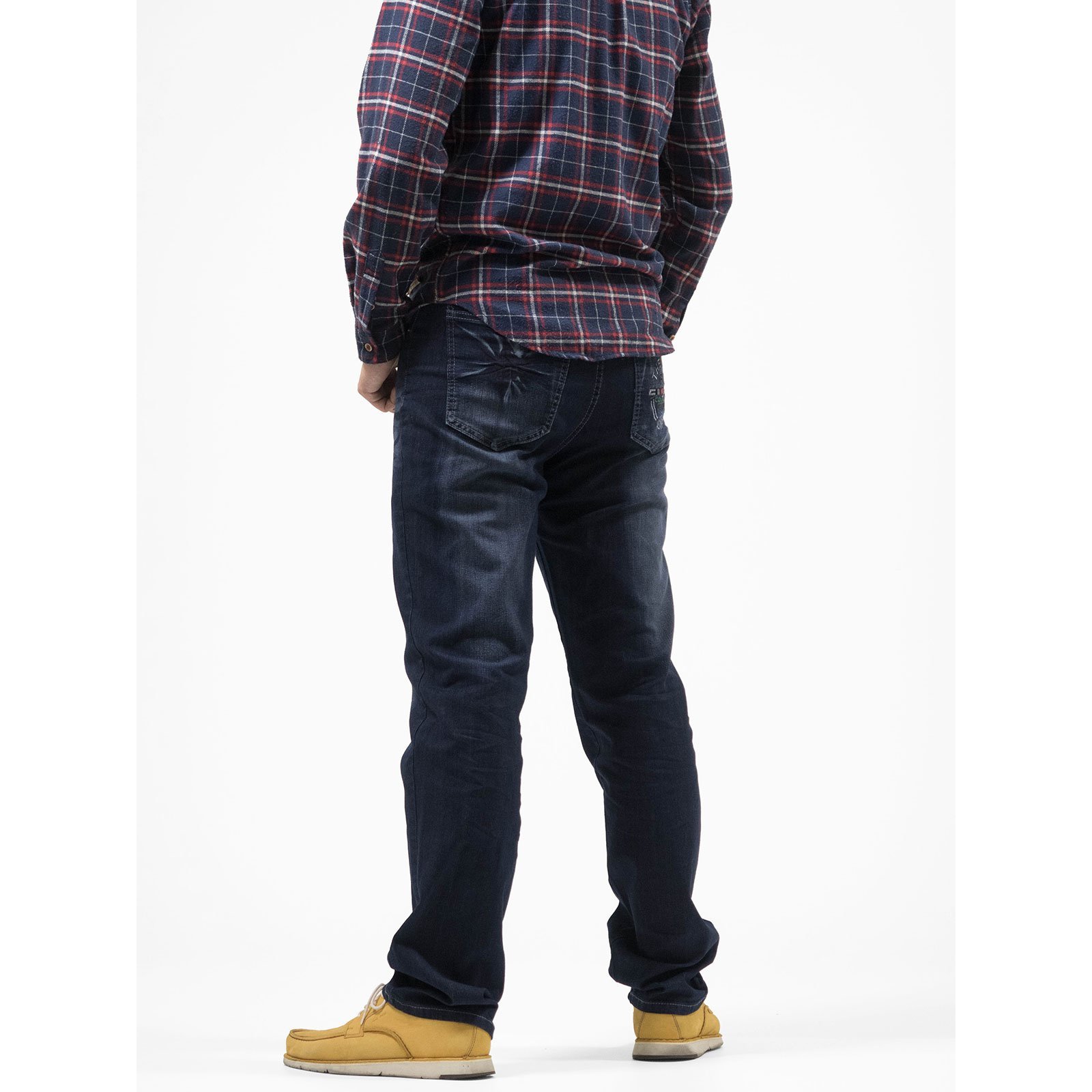 中直筒牛仔褲 彈性牛仔長褲 刷白牛仔褲 直筒褲 車繡後口袋刷紋丹寧 Denim Jean(321-4118)男sun-e:圖片 10