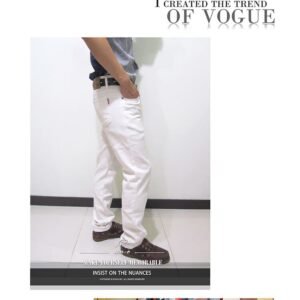 sun-e加大尺碼台灣製白色牛仔長褲、彈性伸縮直筒長褲、不透明白色丹寧長褲、休閒長褲、台灣製造長褲、彈性長褲、使用知名YKK拉鍊、腰圍有皮帶環(褲耳)、褲檔有拉鍊(345-A779-01)白色 腰圍:4L 5L 6L(40~45英吋) 男女可穿 WJ [實體店面保障]