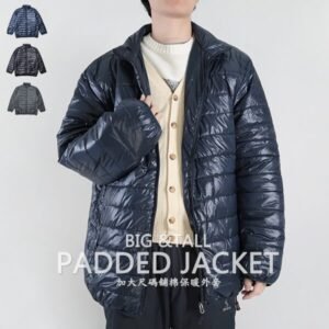 加大尺碼舖棉保暖外套 超輕量夾克外套 騎士外套 擋風外套 立領休閒外套 鋪棉外套 藍色外套 黑色外套 WARM PADDED JACKET (321-A831-08)深藍色、(321-A831-21)黑色、(321-A831-22)灰色 6L 7L 8L (胸圍58~62英吋) [實體店面保障] sun-e