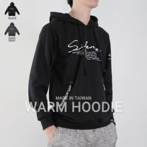 台灣製英文字保暖帽T 連帽T恤 休閒連帽外套 長袖T恤 帽子T恤 連帽上衣 長袖上衣 休閒長TEE 灰色T恤 黑色T恤 MADE IN TAIWAN HOODIE T-shirt (310-0796-21)黑色、(310-0796-89)深灰色 L XL(胸圍44~47英吋) [實體店面保障] sun-e