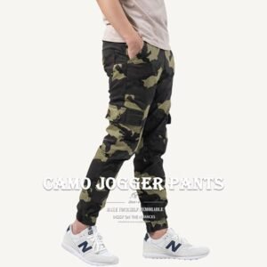 迷彩縮口褲 迷彩褲 Jogger Pants 迷彩工作褲 側袋褲 束口褲 迷彩休閒褲 鬆緊褲管慢跑褲 多口袋工作長褲 全腰圍鬆緊帶迷彩長褲 休閒長褲 工裝褲 口袋褲 縮腳褲 束腳褲 Men's Camouflage Pants Cargo Pants Casual Pants (307-7485-11)軍綠色 M L XL 2L 3L (腰圍:28~37英吋/71~94公分) 男 [實體店面保障] sun-e