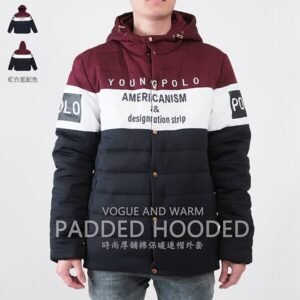 保暖厚舖棉連帽外套 夾克外套 鋪棉外套 騎士外套 保暖外套 Warm Jacket Padded Hooded (321-0563-08)紅白藍配色 M L XL (胸圍44~48英吋) 男 [實體店面保障] sun-e