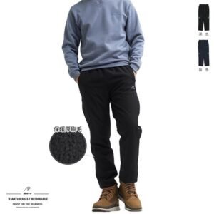 厚刷毛衝鋒褲 保暖刷毛軟殼褲 防風長褲 拉鍊口袋刷毛褲 保暖褲 夜間活動反光材質休閒長褲 黑色長褲 全腰圍鬆緊帶休閒褲 Soft Shell Pants Fleece Lined Warm Pants Reflective Patch Casual Pants (312-7223-08)藍色、(312-7223-21)黑色 L XL 2L (腰圍:28~35英吋 / 71~89公分) 男 [實體店面保障] sun-e