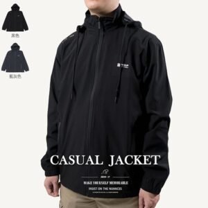 薄內裡休閒外套 夾克外套 防風遮陽外套 附帽可拆外套 黑色外套 Casual Jackets (312-8127-21)黑色、(312-8127-28)藍灰色 XL 2L (胸圍:50~53英吋/127~135公分) 男 [實體店面保障] sun-e