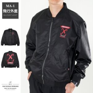MA-1飛行外套 單層風衣外套 飛行夾克 薄外套 空軍外套 防風外套 亮眼圖案 潮流時尚休閒外套 立領外套 黑色外套 MA-1 Flight Jacket Men's Jackets Windproof Jackets (321-8813-21)黑色 L XL 2L (胸圍122~130公分  48~51英吋) 男 [實體店面保障] sun-e