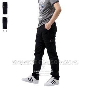 工作長褲 休閒長褲 彈性長褲 側袋褲 工裝褲 側貼袋工作褲 多口袋休閒褲 口袋褲 Stretch Cargo Pants Casual Pants (337-2117-21)黑色 M L XL 2L 3L 4L 5L (腰圍:28~41英吋 / 71~104公分) 男 [實體店面保障] sun-e