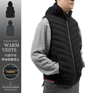 舖棉保暖背心 鋪棉背心 素面背心外套 附帽可拆休閒背心 潮流時尚百搭背心 秋冬背心 黑色背心 休閒馬甲 保暖馬甲 Fleece Lined Warm Vest (321-8036-21)黑色、(321-8036-22)灰綠色 XL 2L 3L (胸圍:42~46英吋/107~117公分) 男 [實體店面保障]sun-e