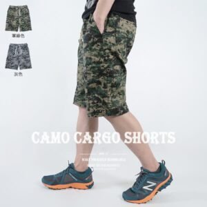 迷彩短褲 工作短褲 多口袋休閒短褲 彈性短褲 五分褲 側貼袋工作褲 休閒褲 工裝褲 口袋褲 全腰圍鬆緊帶 後口袋車繡 CARGO SHORTS CARGO PANTS SHORT PANTS SHORTS (337-2048-21)灰色、(337-2049-10)軍綠色 腰圍M L XL 2L 3L 4L(28~39英吋) [實體店面保障] sun-e
