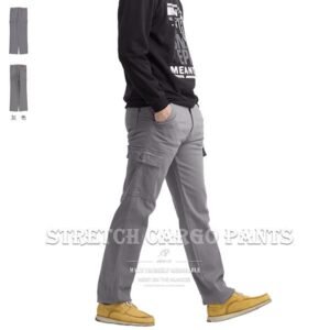 休閒工裝褲 工作長褲 素面休閒長褲 彈性長褲 側袋褲 側貼袋工作褲 多口袋休閒褲 口袋褲 Stretch Plain Cargo Pants Casual Pants (337-2164-22)灰色 M L XL 2L 3L 4L 5L (腰圍:28~41英吋 / 71~104公分) 男 [實體店面保障] sun-e