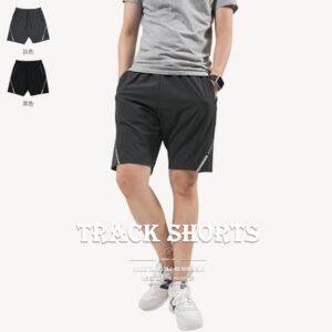 反光條運動短褲 四面彈機能短褲 夜間運動褲 彈性短褲 英文字休閒短褲 全腰圍鬆緊帶五分褲 球褲 布料剪接休閒褲 黑色短褲 4-Way Stretch Shorts Reflective Inserts Track Shorts Men's Sport Shorts Men's Track Pants Men's Casual Shorts (312-7090-21)黑色、(312-7090-28)灰色 XL 2L (腰圍:81~94公分 / 32~37英吋) 男 [實體店面保障] sun-e