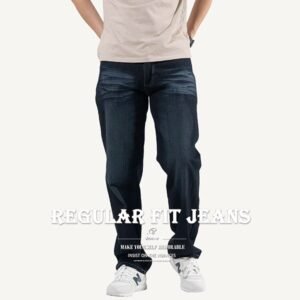 中直筒牛仔褲 丹寧 壓皺刷白牛仔長褲 直筒褲 英文字車繡後口袋 Men's Regular Fit Jeans Denim Embroidered Pockets (321-8202-21)深牛仔 L XL 2L 3L 4L 5L (腰圍:30~41英吋/76~104公分) 男 [實體店面保障] sun-e