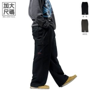 加大尺碼工作褲 精工前染純棉休閒褲 側袋褲 大尺碼長褲 多口袋工作長褲 側貼袋休閒長褲 腰圍鬆緊帶黑色長褲 大尺碼男裝 工裝褲 口袋褲 Big And Tall Cargo Pants Casual Pants (327-9116-01)咖啡色、(327-9116-02)黑色 單一尺寸 腰圍:38~48英吋 (97~122公分) 男 [實體店面保障] sun-e