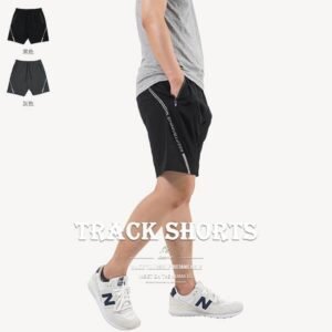 反光條運動短褲 四面彈機能短褲 夜間運動褲 彈性短褲 英文字休閒短褲 全腰圍鬆緊帶五分褲 球褲 布料剪接休閒褲 黑色短褲 4-Way Stretch Shorts Reflective Inserts Track Shorts Men's Sport Shorts Men's Track Pants Men's Casual Shorts (312-7090-21)黑色、(312-7090-28)灰色 XL 2L (腰圍:81~94公分 / 32~37英吋) 男 [實體店面保障] sun-e