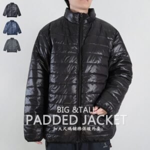 特加大尺碼舖棉保暖外套 超輕量夾克外套 騎士外套 擋風外套 立領休閒外套 鋪棉外套 藍色外套 黑色外套 WARM PADDED JACKET (321-A831-08)深藍色、(321-A831-21)黑色、(321-A831-22)灰色 6L 7L 8L (胸圍58~62英吋) [實體店面保障] sun-e