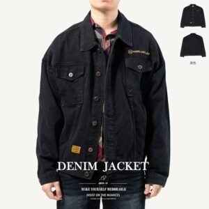 牛仔外套 丹寧外套 夾克外套 翻領外套 休閒外套 黑色外套 百搭外套 Denim Jackets Jeans Jackets Casual Jackets (321-0802-21)黑色 M L XL 2L (胸圍:44~49英吋/112~124公分) 男 [實體店面保障] sun-e