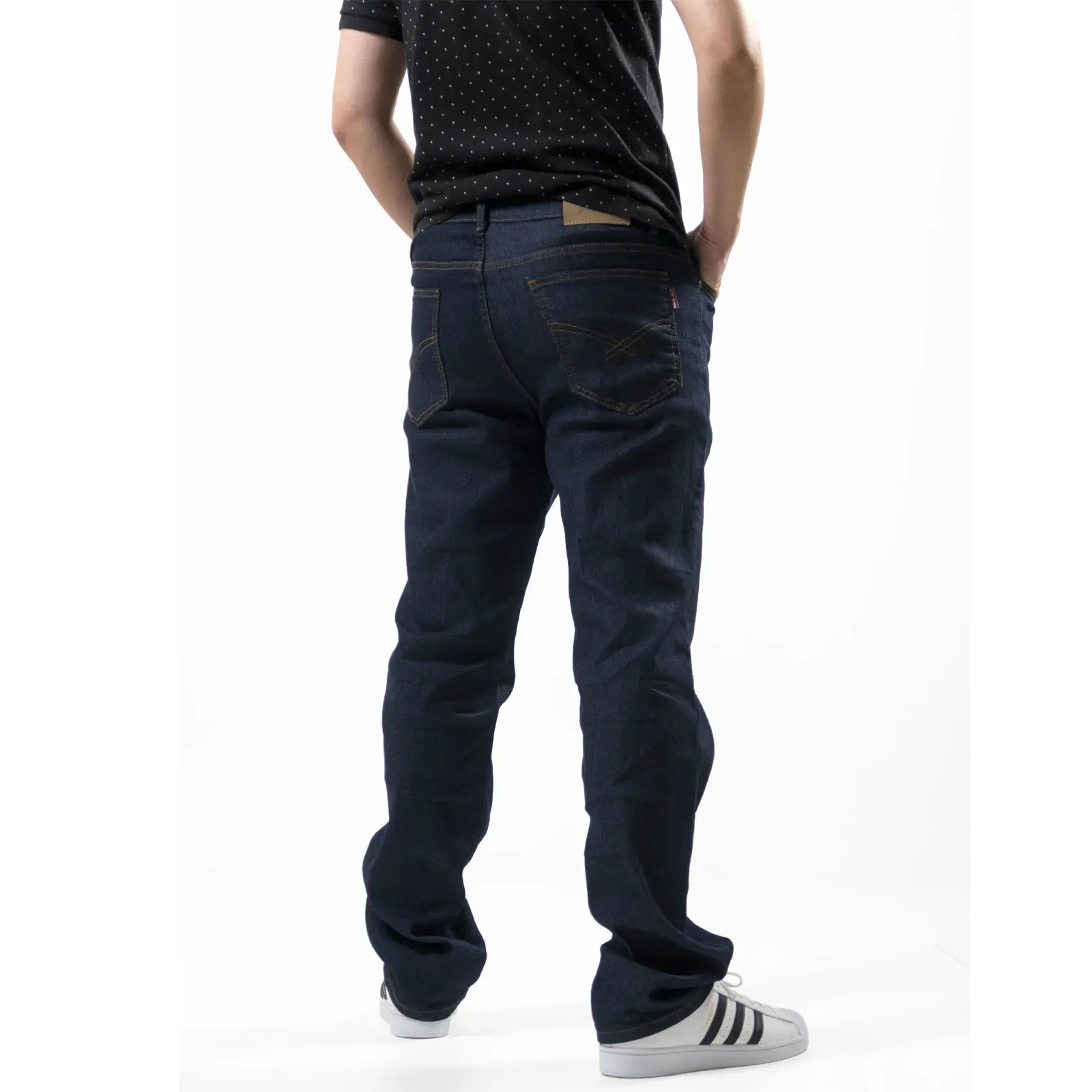 中直筒牛仔褲 彈性牛仔長褲 素面牛仔褲 直筒褲 車繡後口袋丹寧Denim Jeans (337-2130)男 sun-e：圖片 8