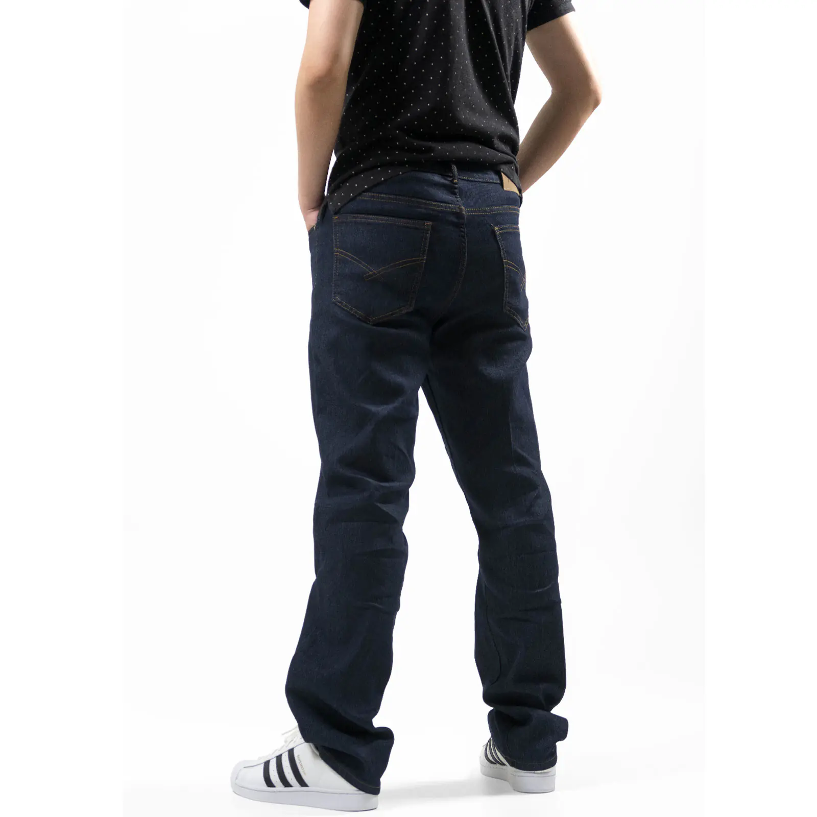中直筒牛仔褲 彈性牛仔長褲 素面牛仔褲 直筒褲 車繡後口袋丹寧Denim Jeans (337-2130)男 sun-e：圖片 10